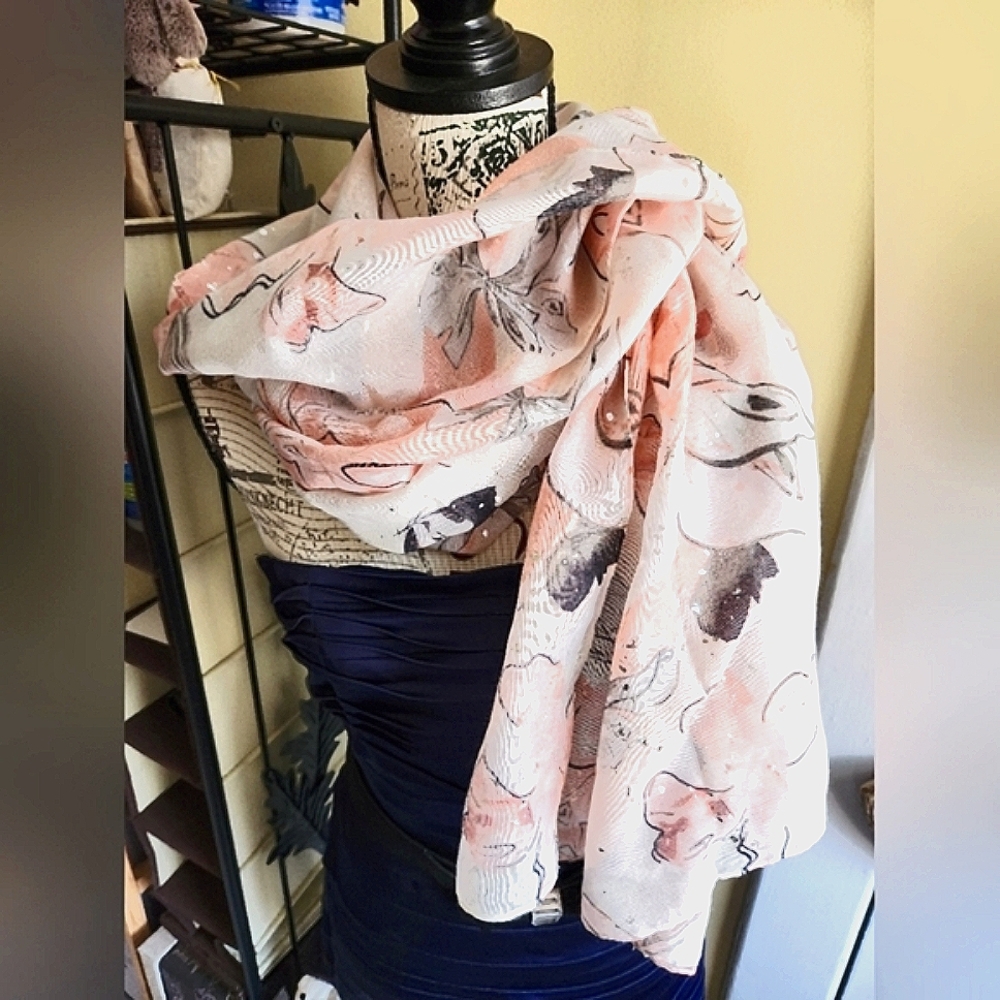 Floral Pink Scarf WHBM